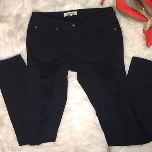 2.1 Denim Black Ripped Jeans